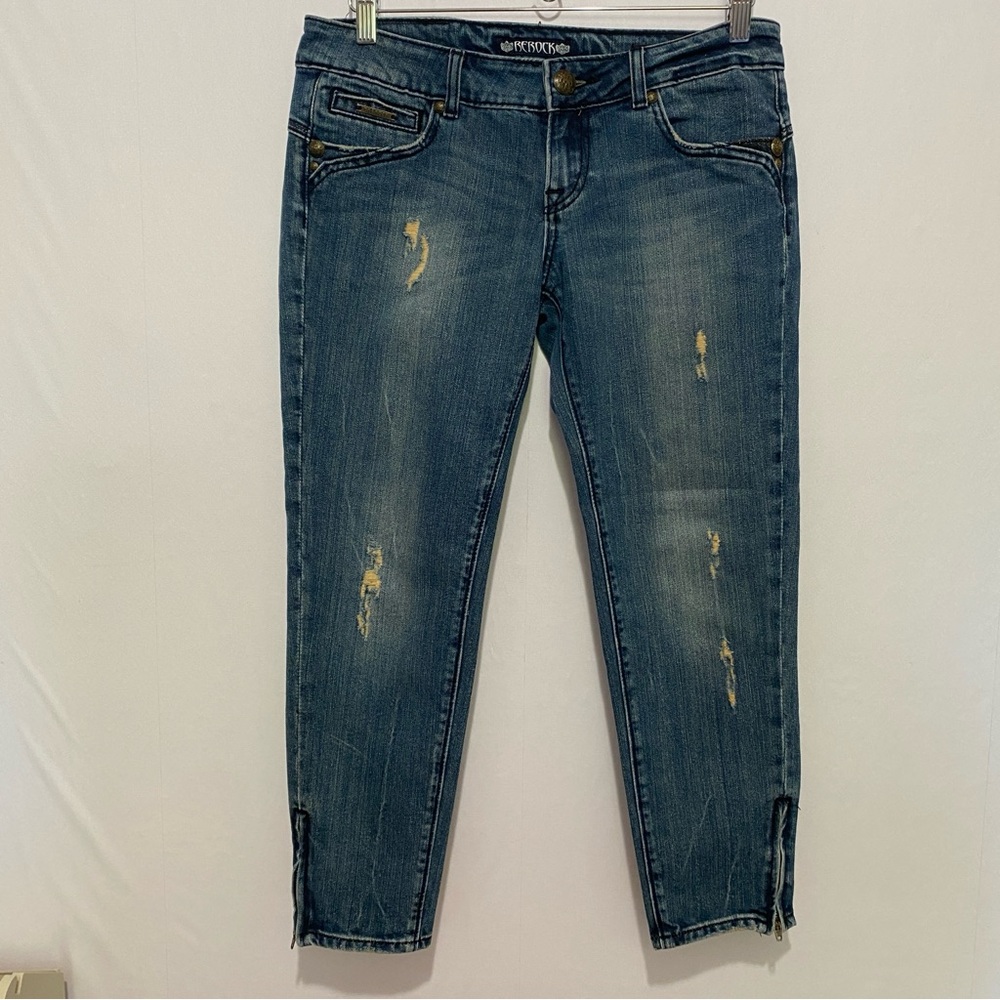 ReRock Skinny Crop‎ Jeans Size 28 Denim Comfy Stretch Distressed Casual